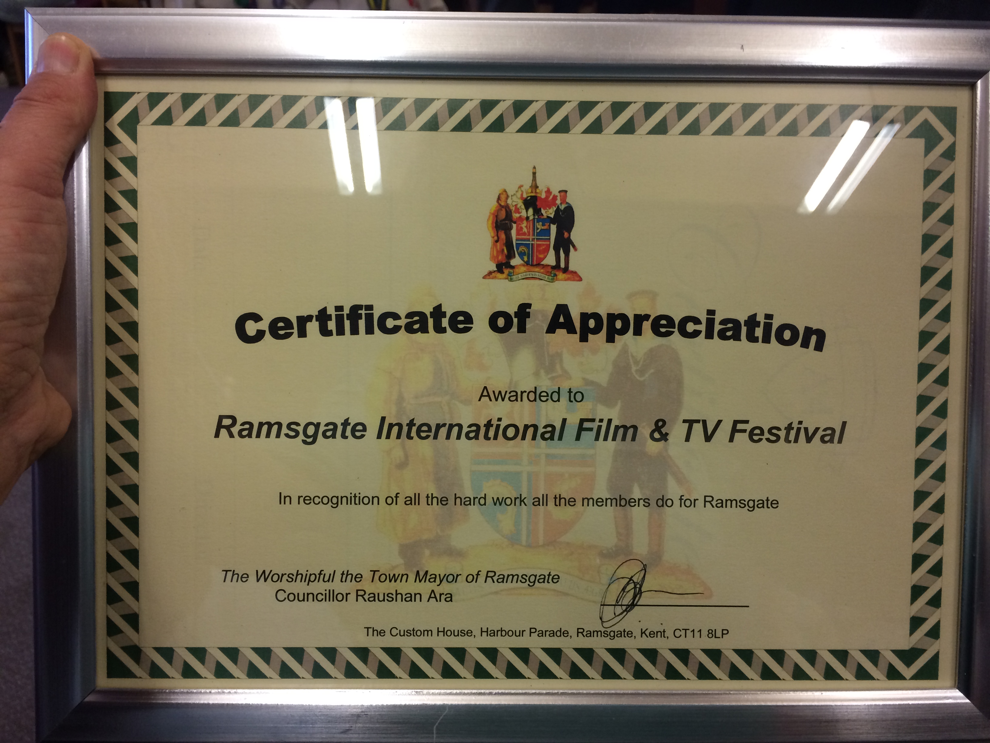 Award for Ramsgate IFTVFest